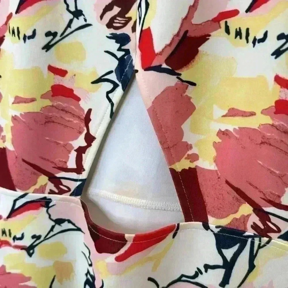 Vintage Abercrombie & Fitch Tank Floral Summer Dress size: L yellow pink white - Picture 8 of 8